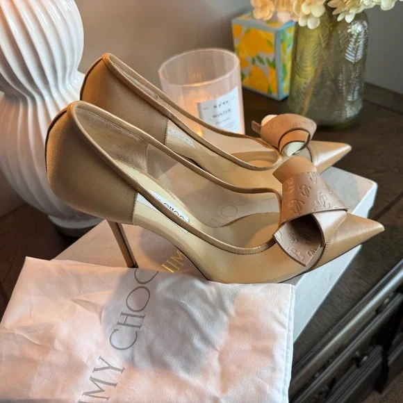 Jimmy Choo Tan Pointed Toe Heels - Picture 11 of 15